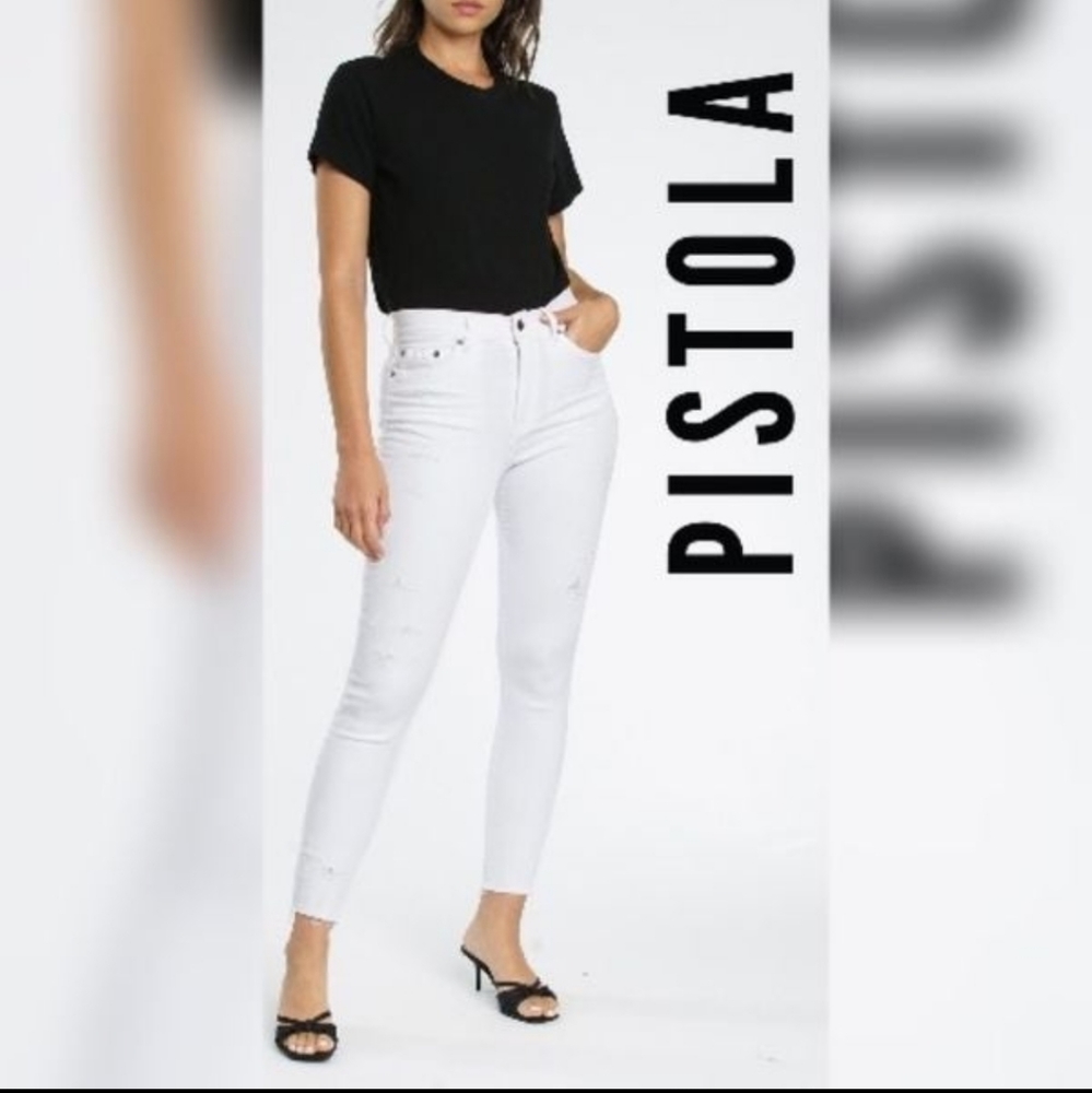 Pistola Womens White Ankle Cropped Skinny Jeans‎ Size 24